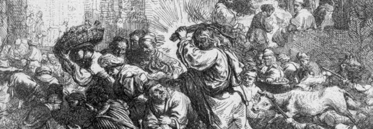 Rembrandt - Gesù scaccia i mercanti dal tempio